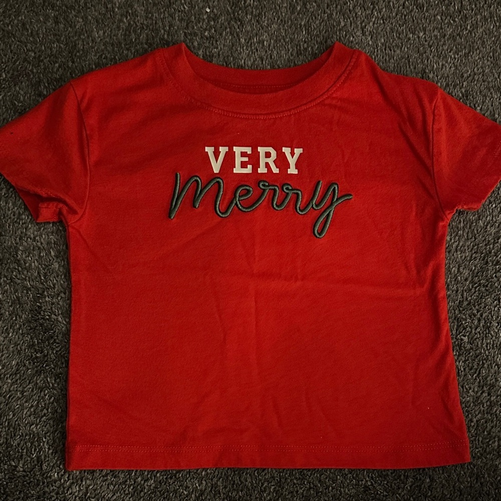 Cat & Jack Red "Very Merry" Graphic Tee